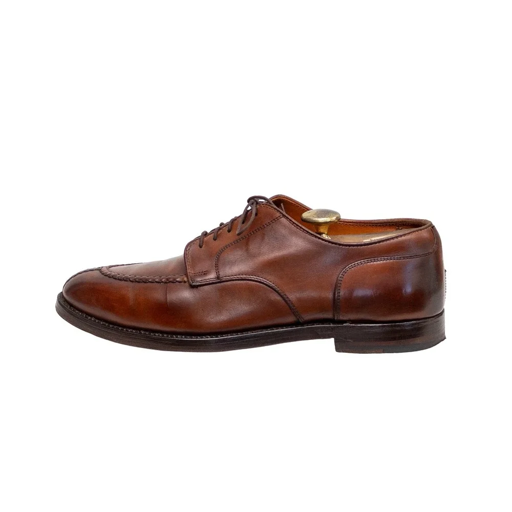 Alden 962 Norwegian Front Blucher Dark Tan Calfskin Split Toe Derby Shoes 8.5 C